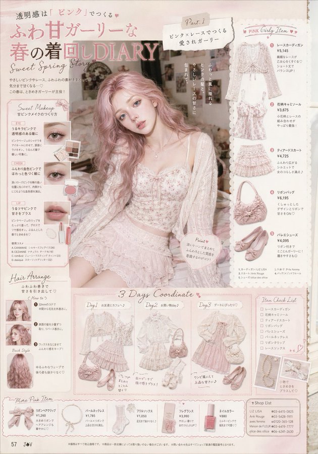 Y2K Sweet Style Girl Magazine Inner Page