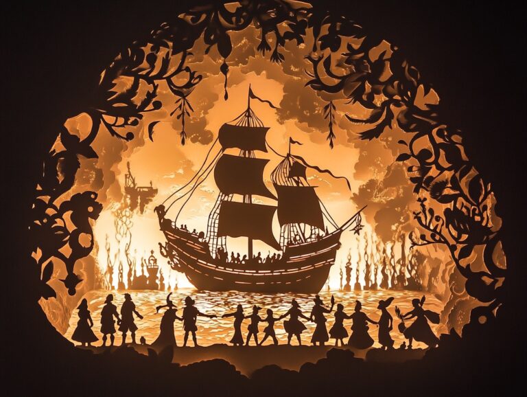 Paper Cut Art Pirate Ship Feast