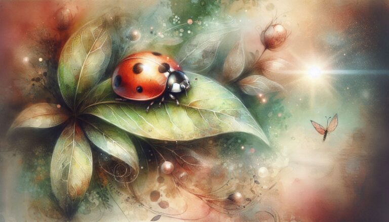 Whimsical Ladybug on Leaf