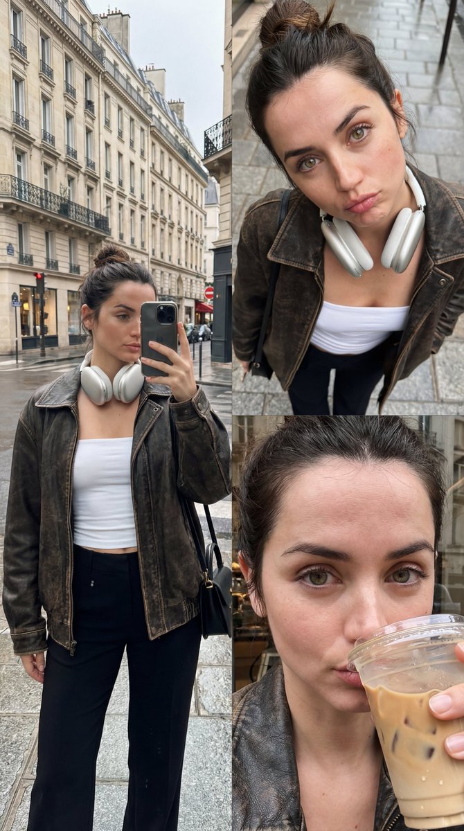 Ana de Armas Street Style Selfie