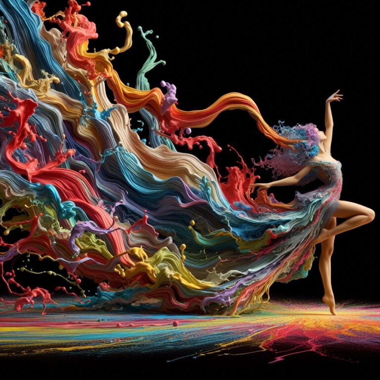 Dancer Creating Colorful Art