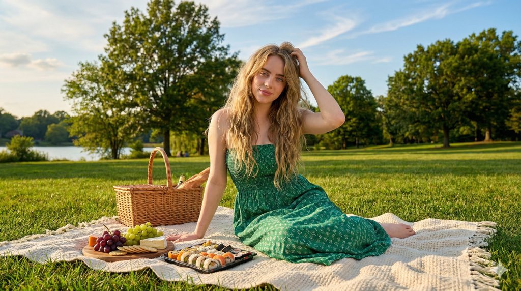 Billie Eilish Park Picnic Portrait
