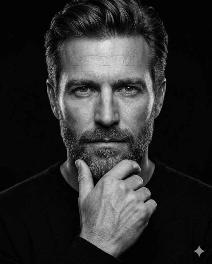 Monochrome Thinker Portrait