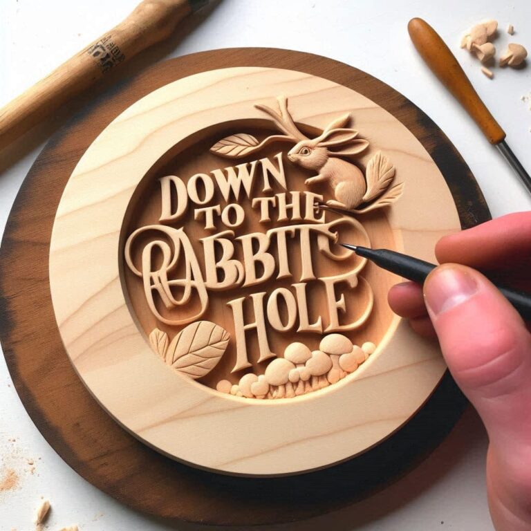 Beechwood Plaque: “Down the Rabbit Hole I Go”