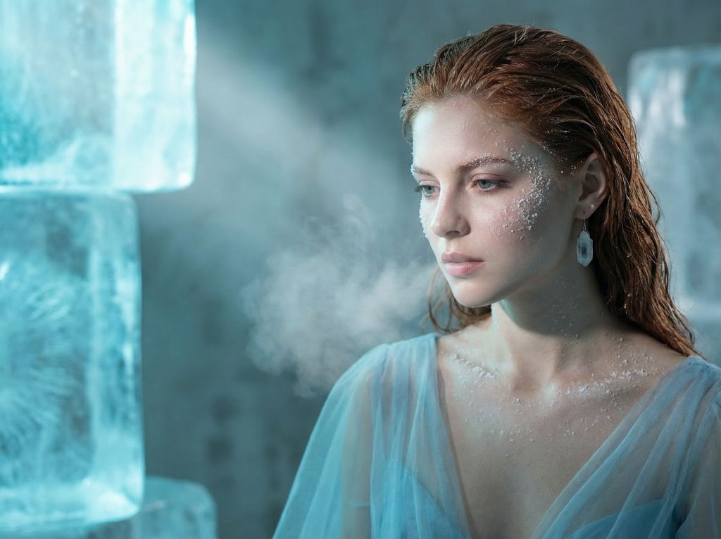 Surreal Ice Sculptor Fashion Portrait