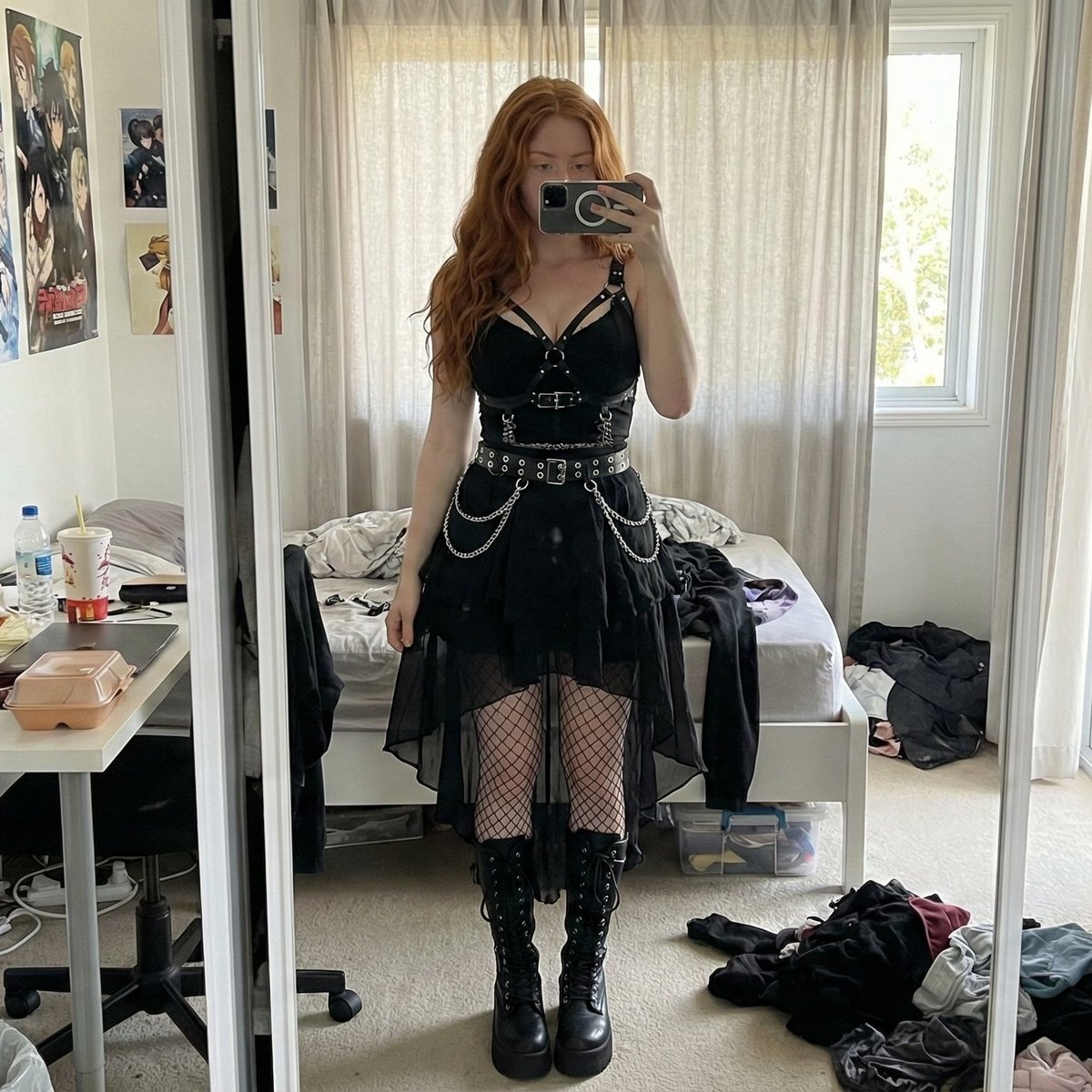 Gothic Girl Mirror Selfie Portrait