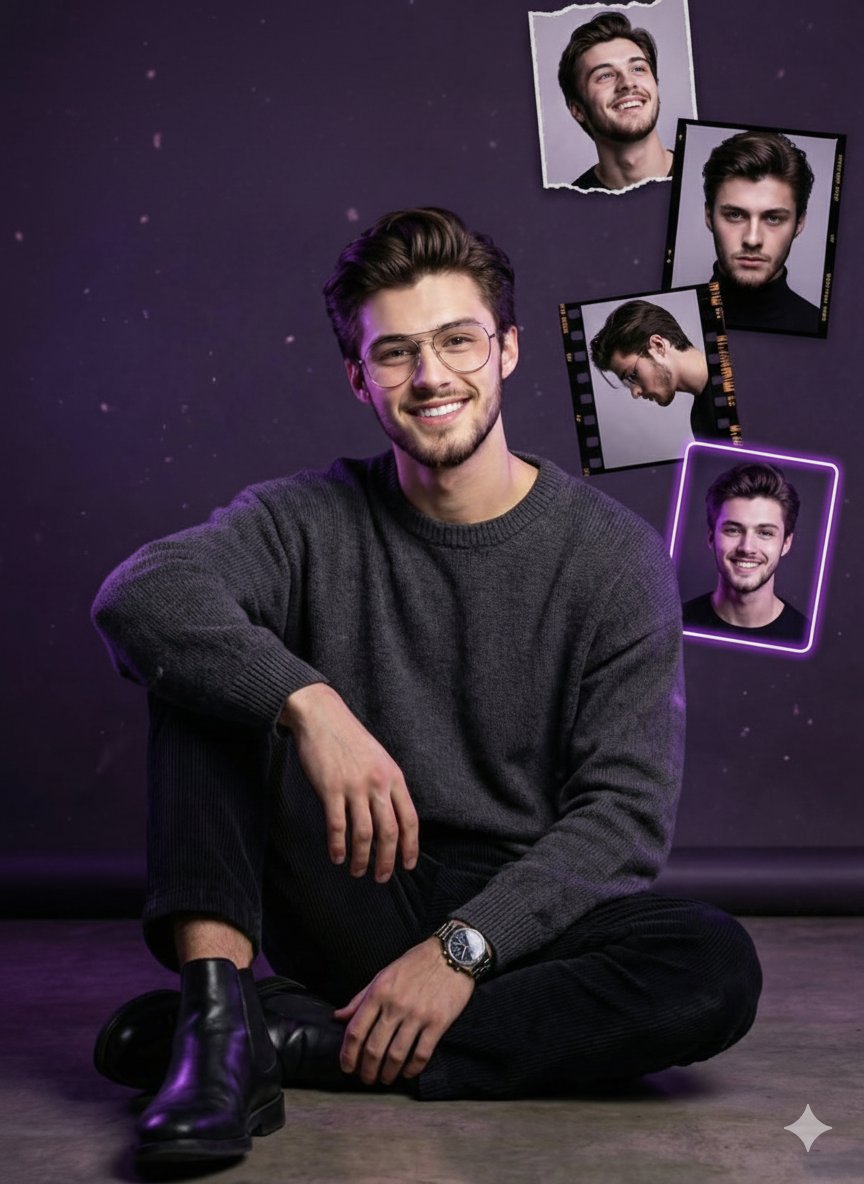 Cinematic Purple Birthday Portrait