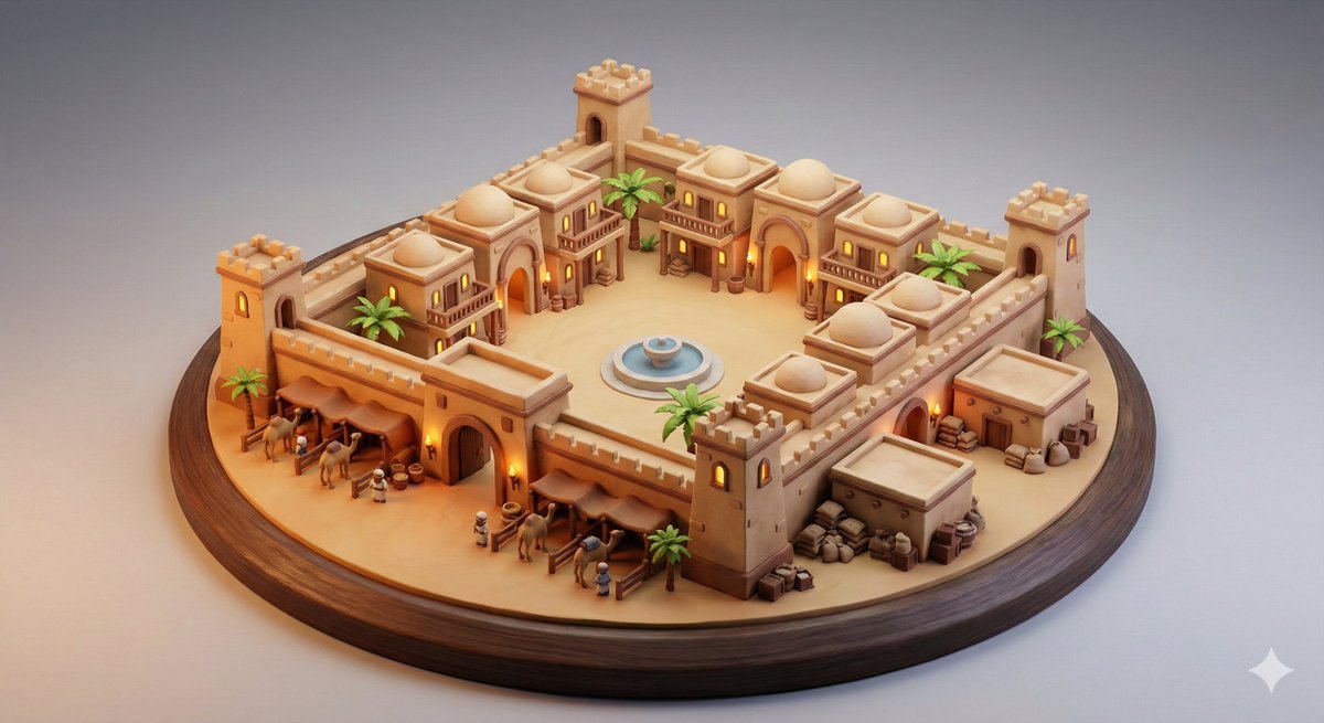 Desert Caravan Inn Miniature Diorama