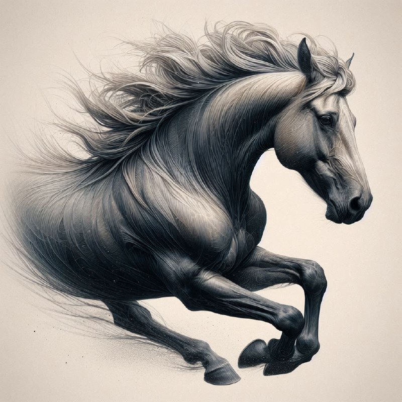 Young Stallion in Vintage Photography
