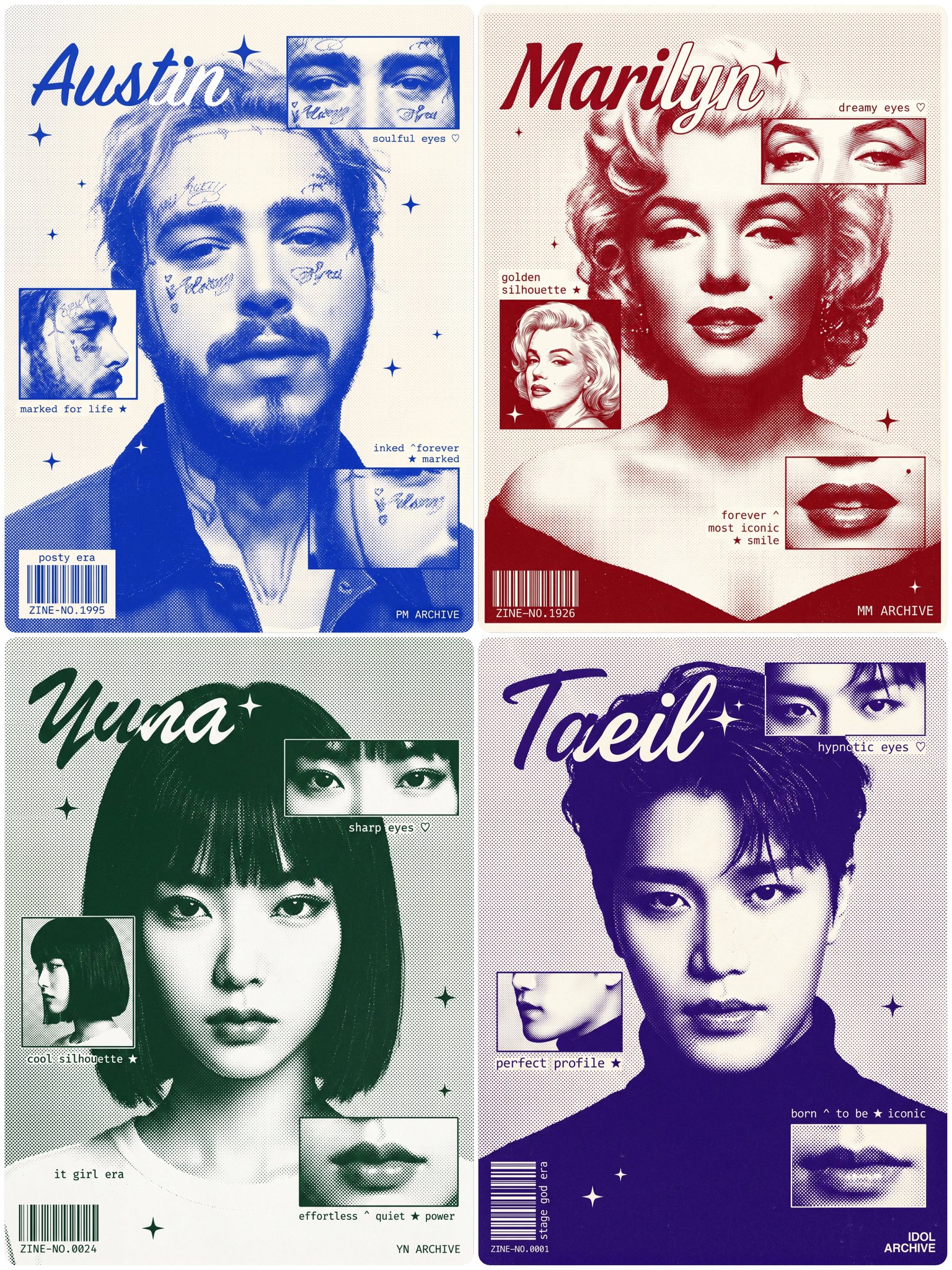 Retro Risograph Fan Zine Poster Design
