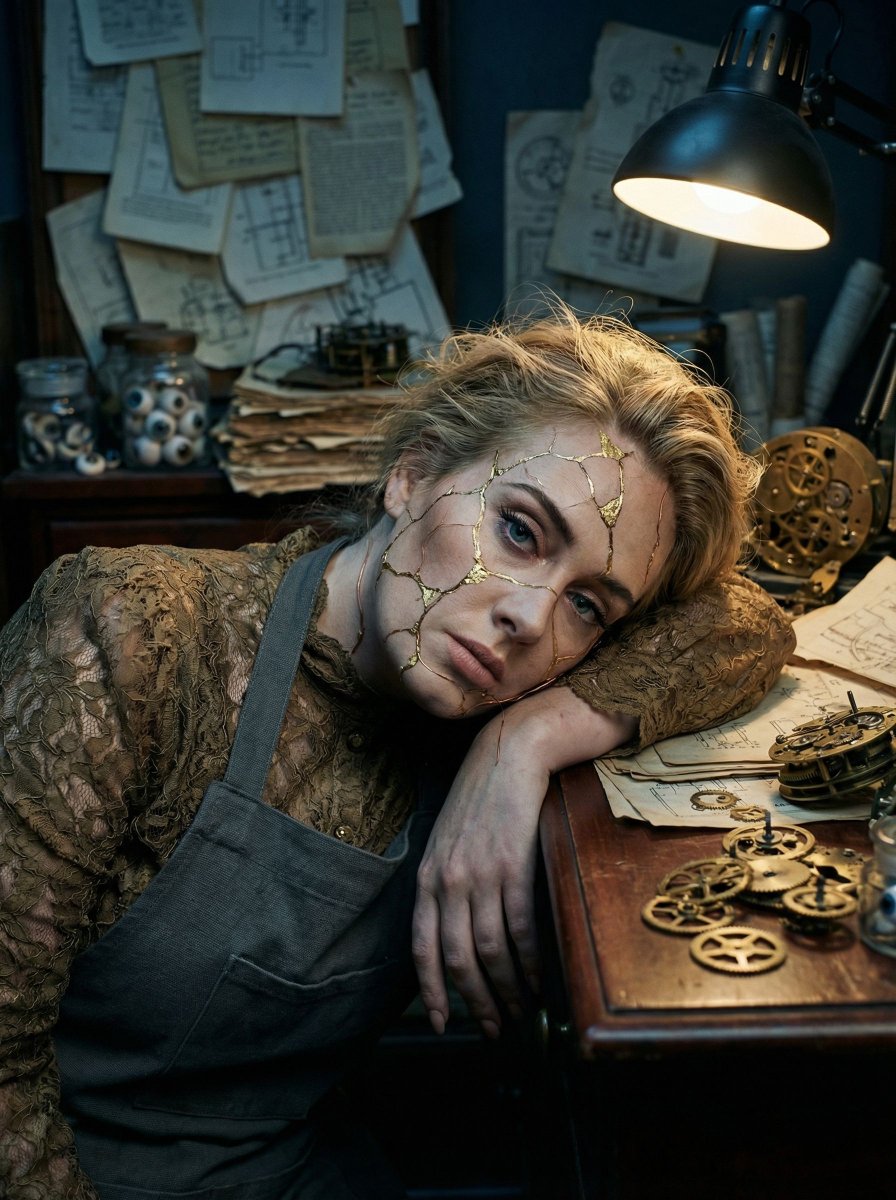 Kintsugi Mechanic Surreal Portrait