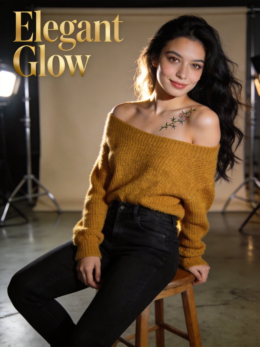 Golden Sweater Glamour Portrait