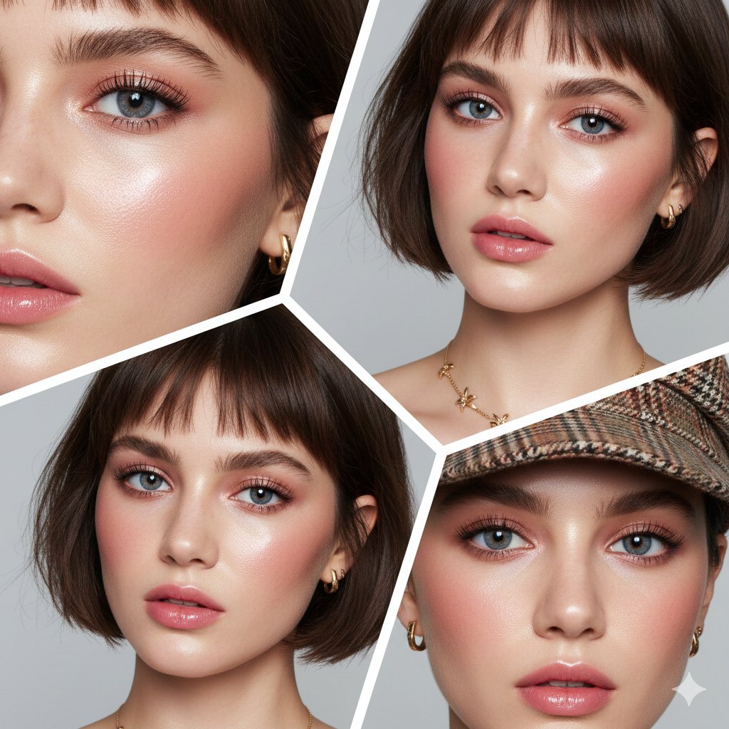 Glass Skin Doll Makeup Collage