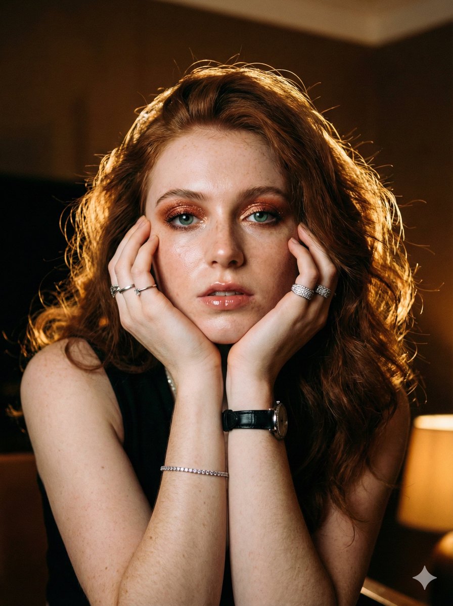 Copper-Haired Beauty in Golden Light