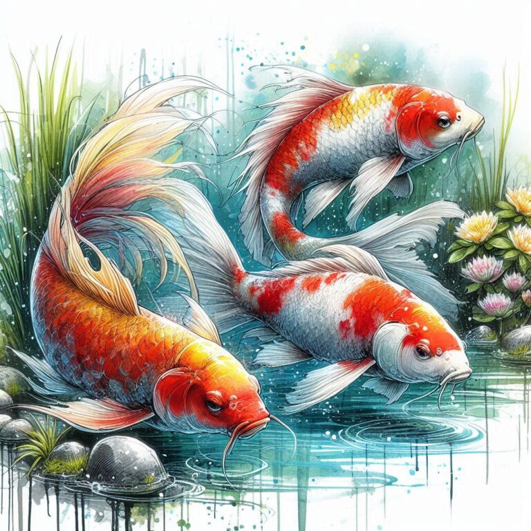 Realistic Koi Fish Watercolor
