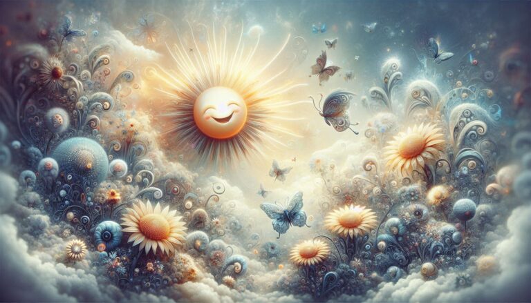 Whimsical Sun and Happy Flowers