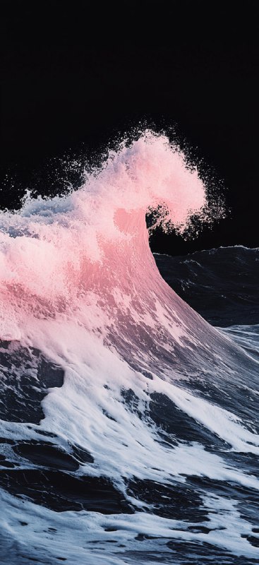 Minimalist Pink Wave Surrealist Night