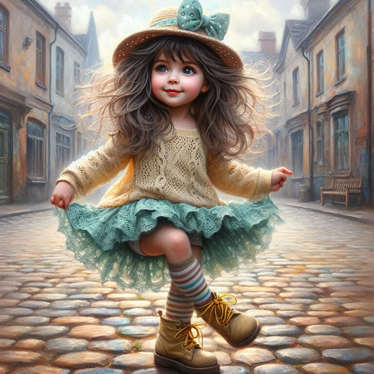 Whimsical Dancing Girl Painting