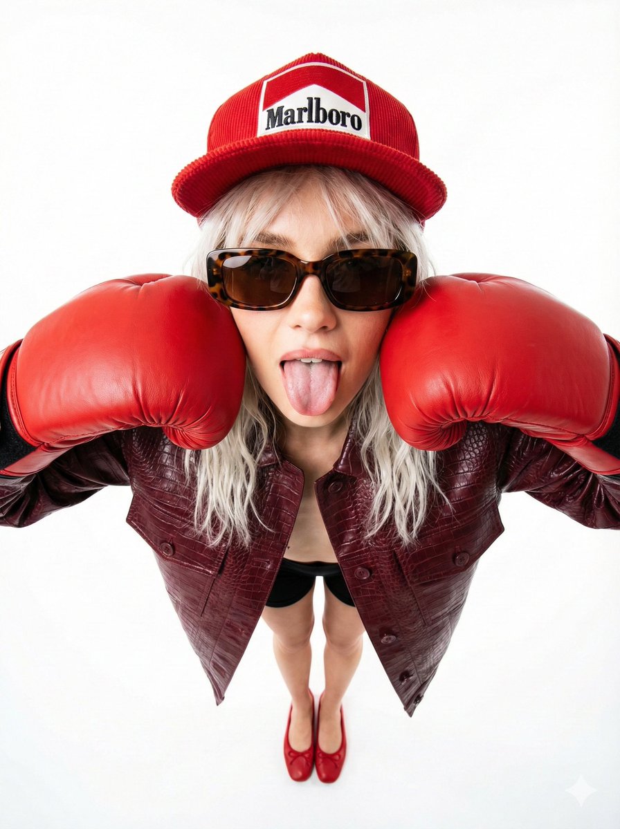Red Boxing Cool Girl