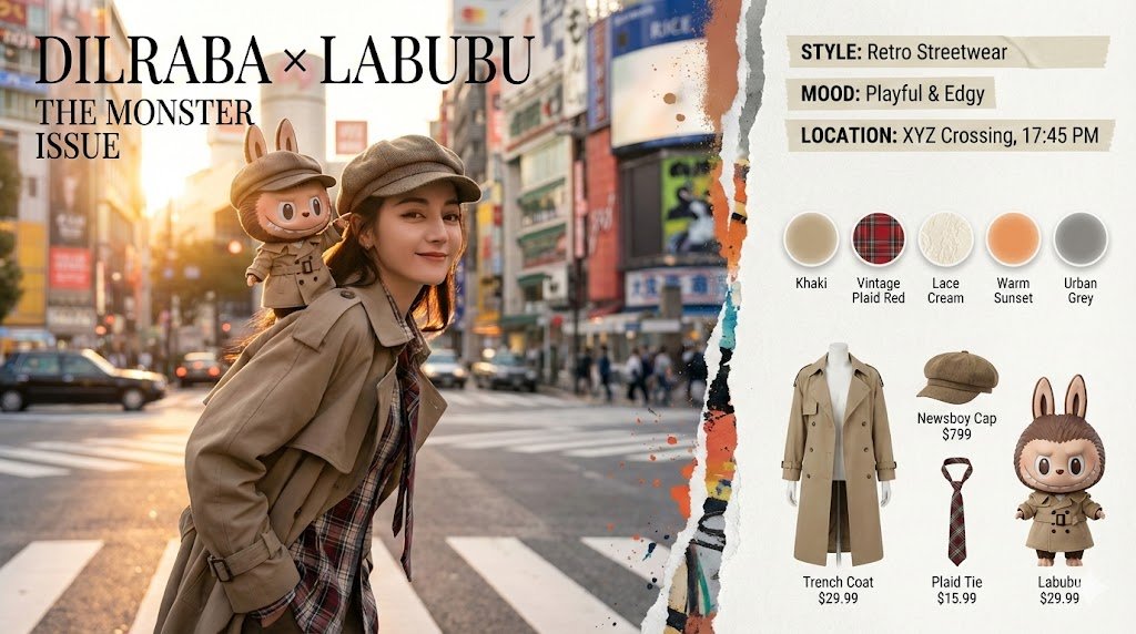 Dilraba & Labubu Urban Odyssey