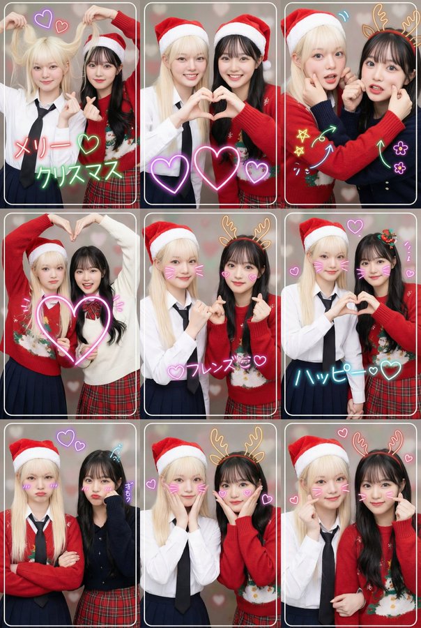 Christmas Bestie Photo Sticker Collage