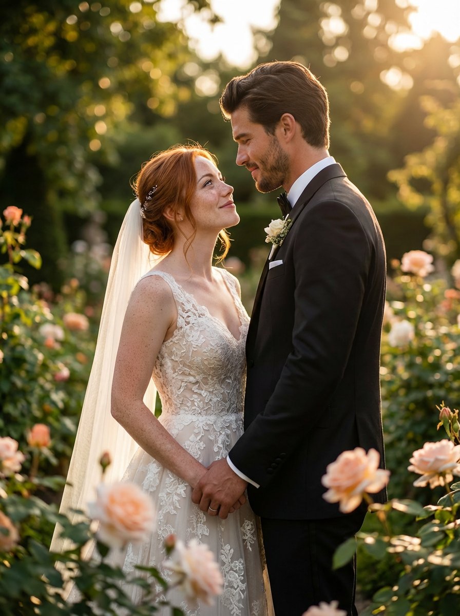 Luxury Wedding Golden Light Portrait