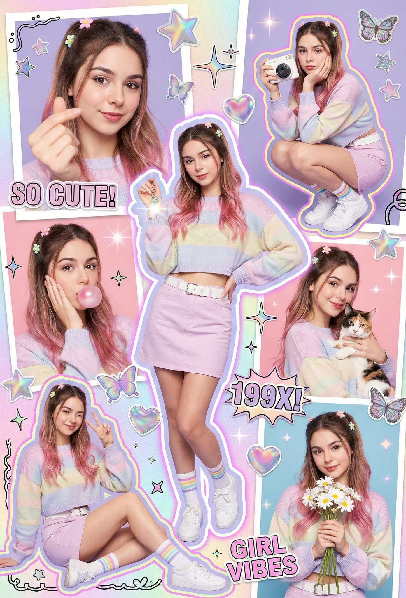 Y2K Scrapbook Girl Aesthetic Collage