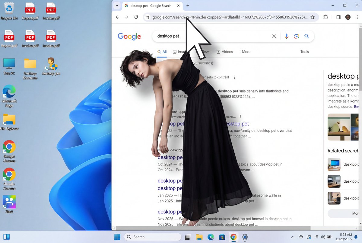 Cursor Suspends Woman In Browser