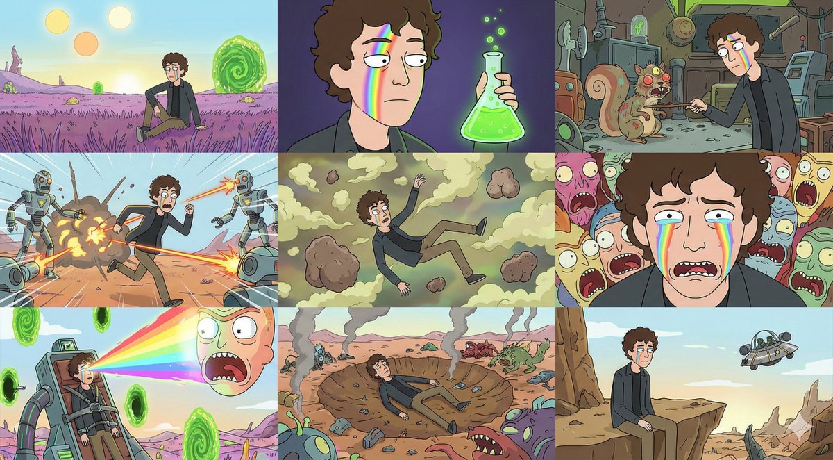 Rick Morty Style MV Storyboard AI