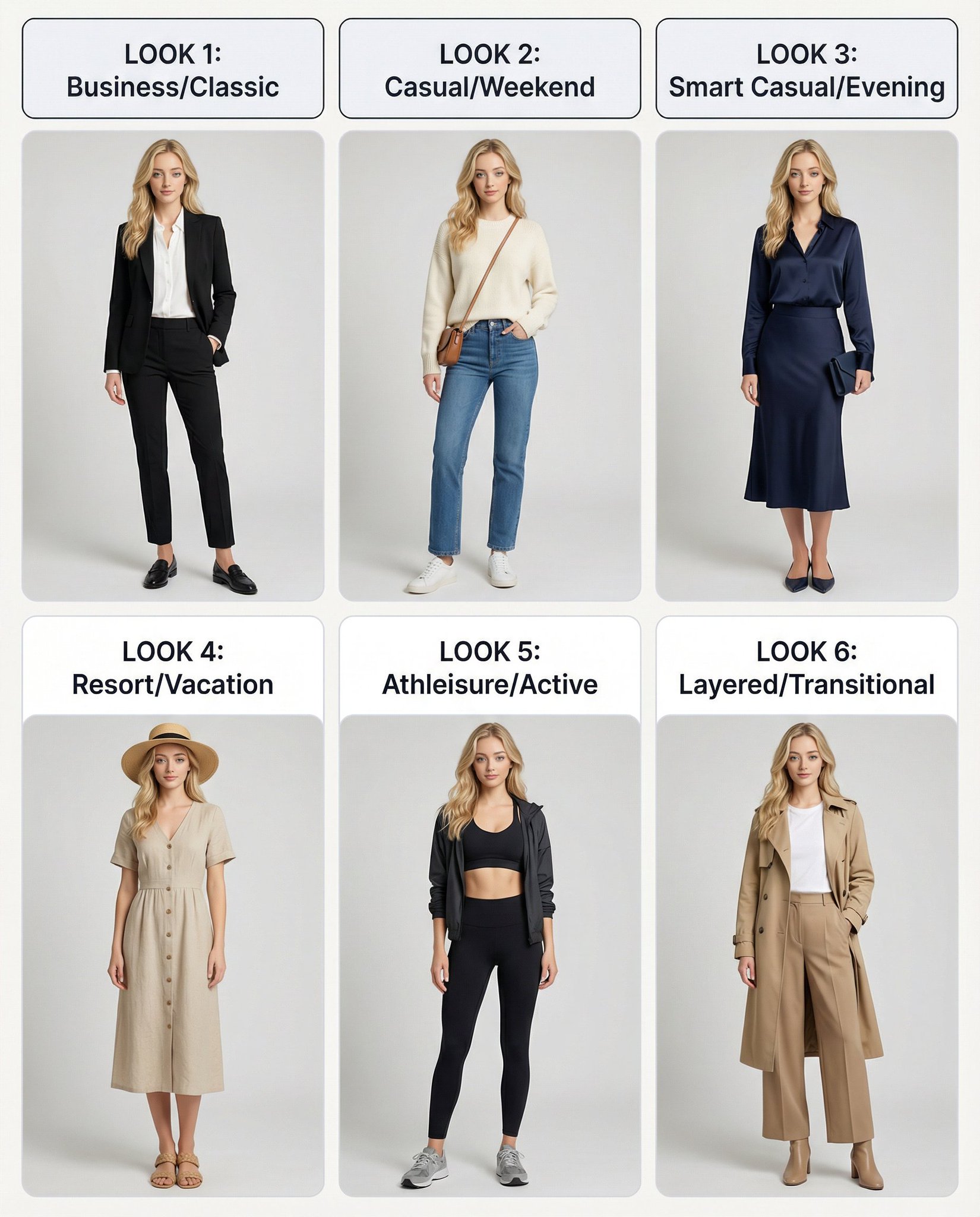 Six Outfit Fashion Poster