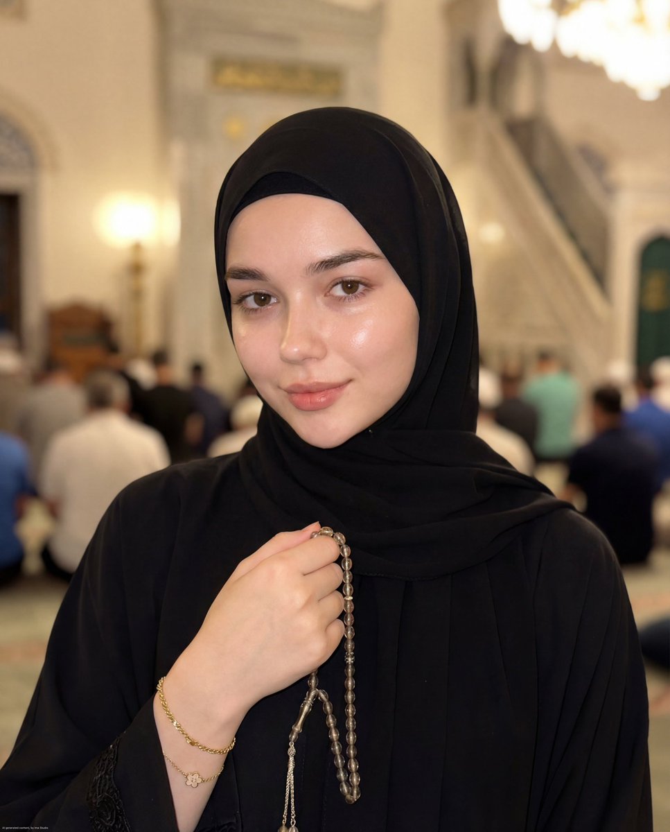 Serene Muslim Woman Mosque Portrait