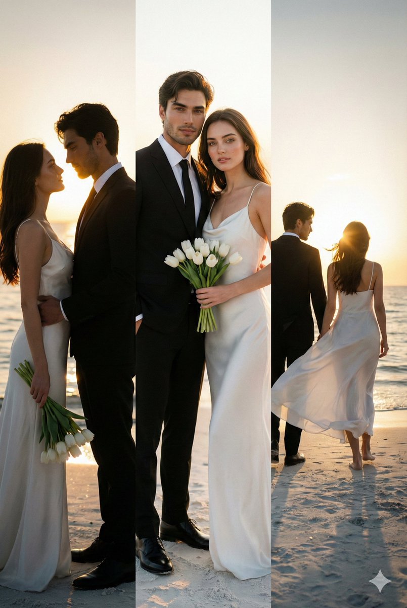 Vintage Couple Wedding Triptych