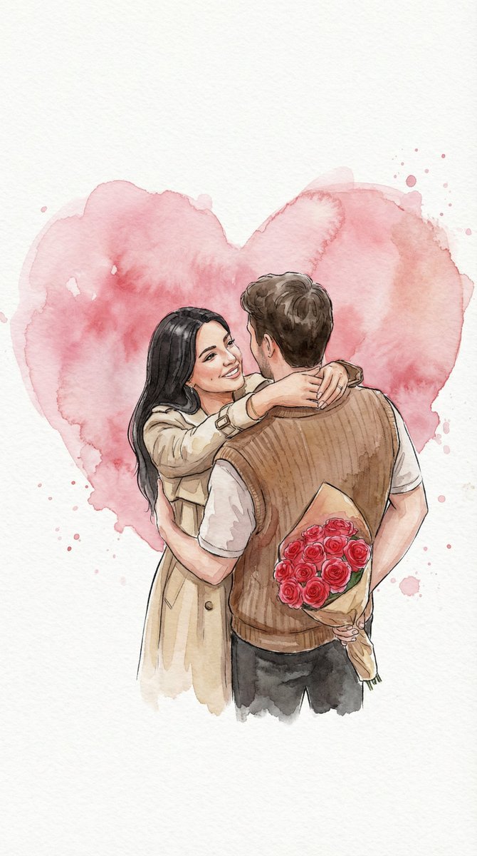 Watercolor Couple Portrait Art