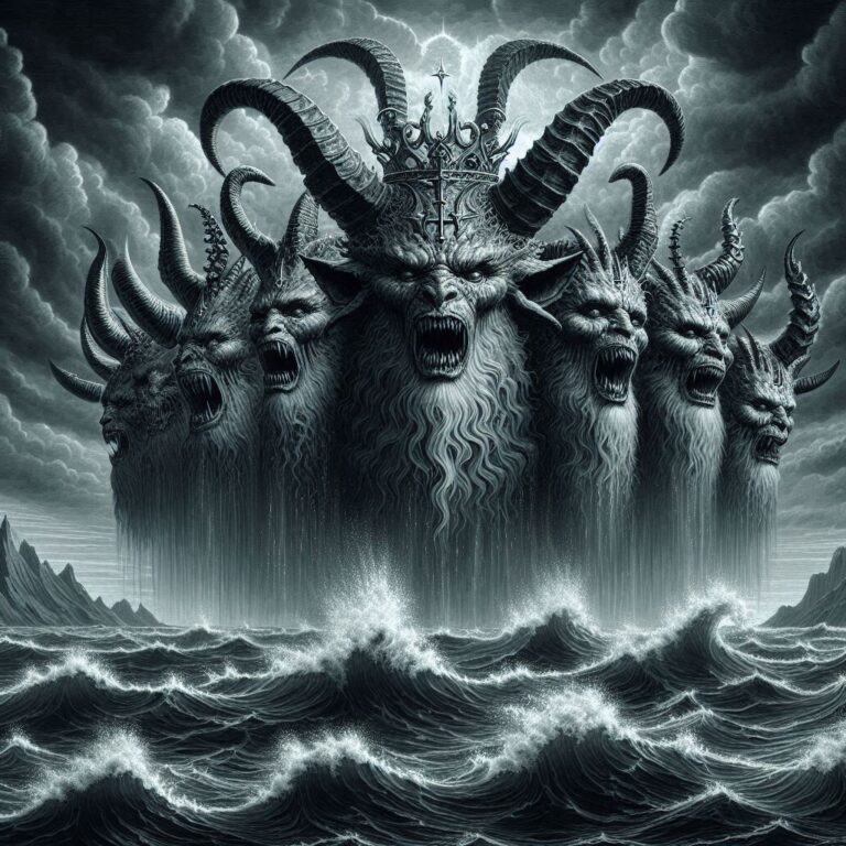 Seven-Headed Beast Rising from Sea
