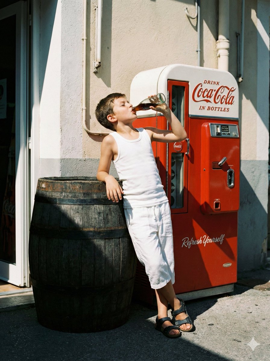 Vintage Coke Kid Summer Sip