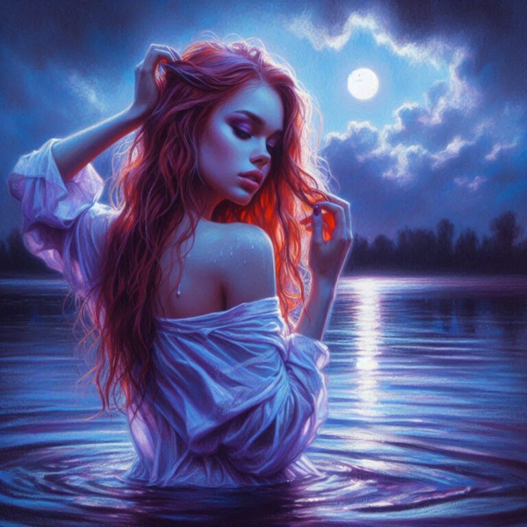 Hyperrealistic Pastel Witch in Moonlight