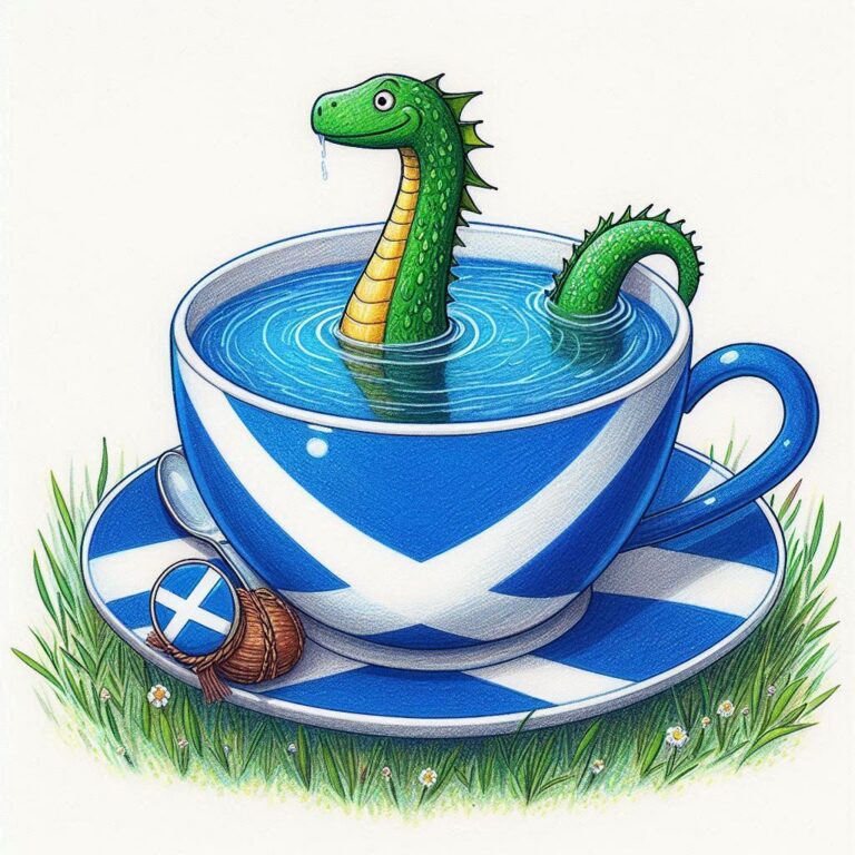 Loch Ness Monster in Scottish Teacup