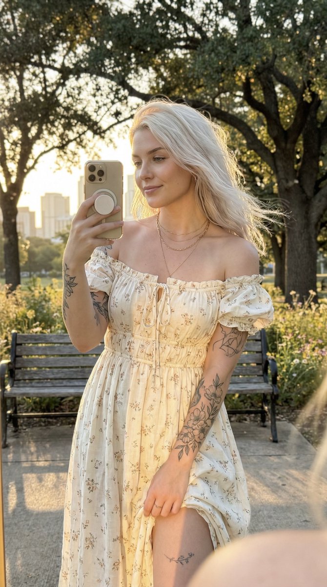 Golden Hour Selfie Girl