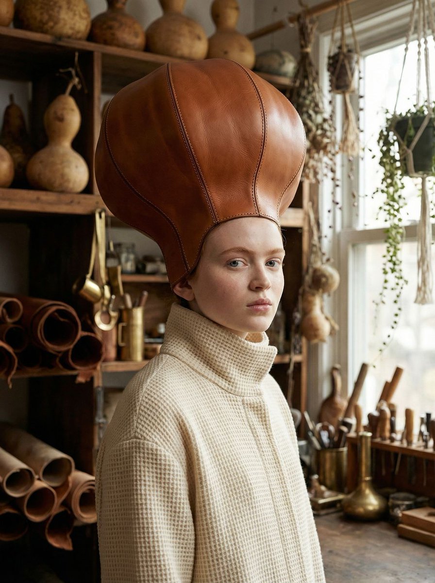 Organic Leather Headpiece Portrait