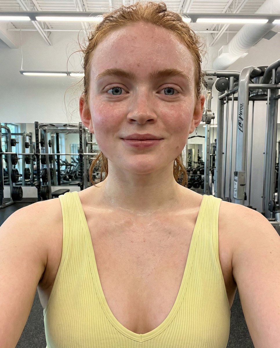 Sweaty Gym Selfie After Intense Workout