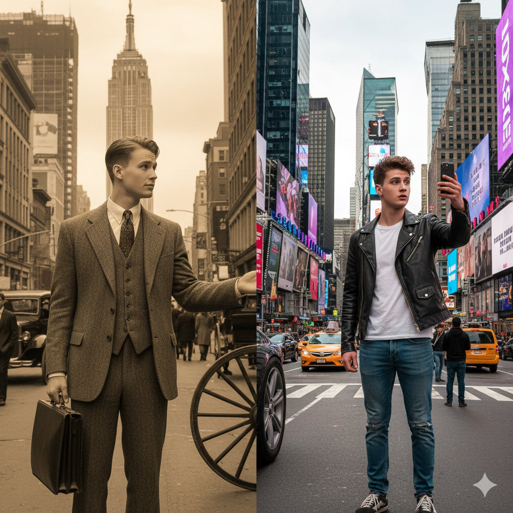Split-Screen Era Comparison Shot