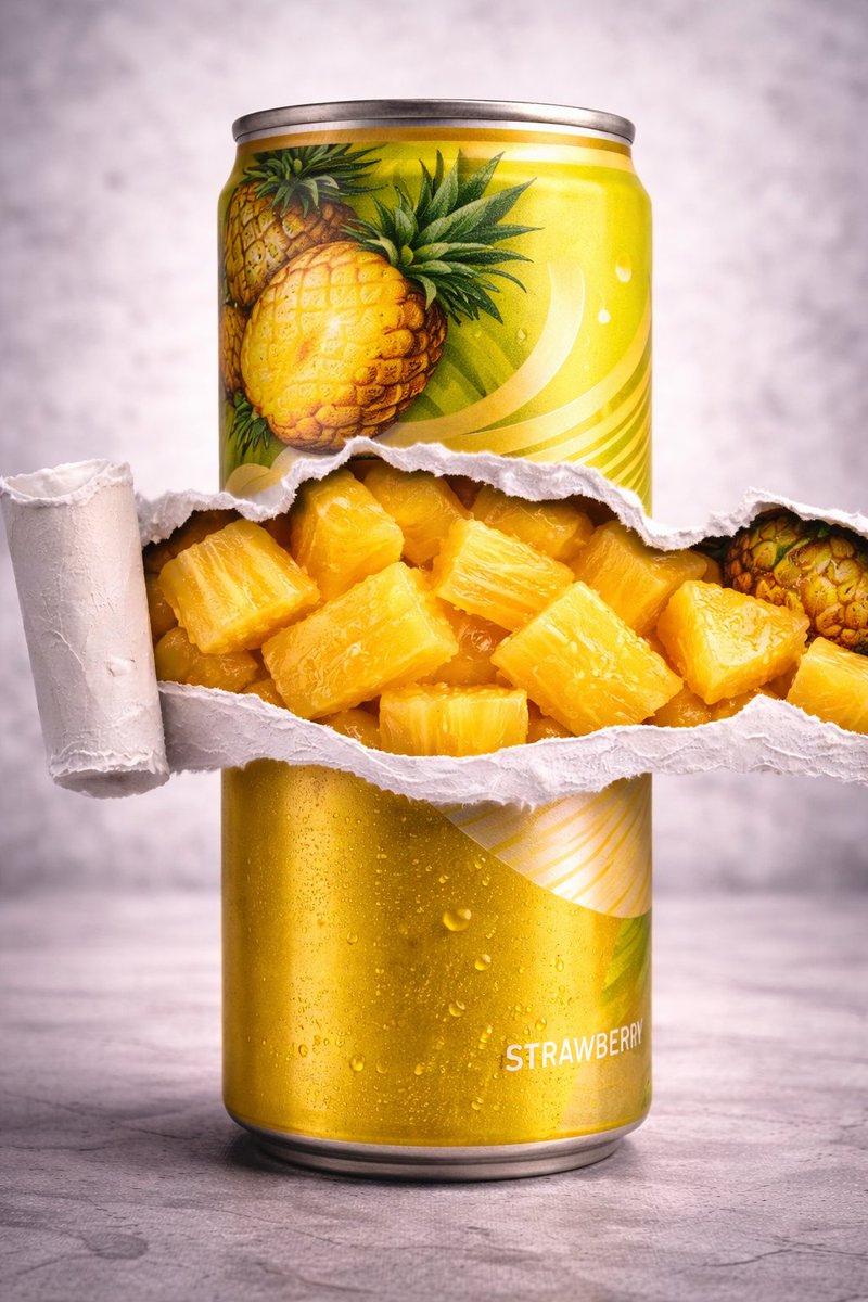 Pomegranate Beverage Can Creative Cutaway