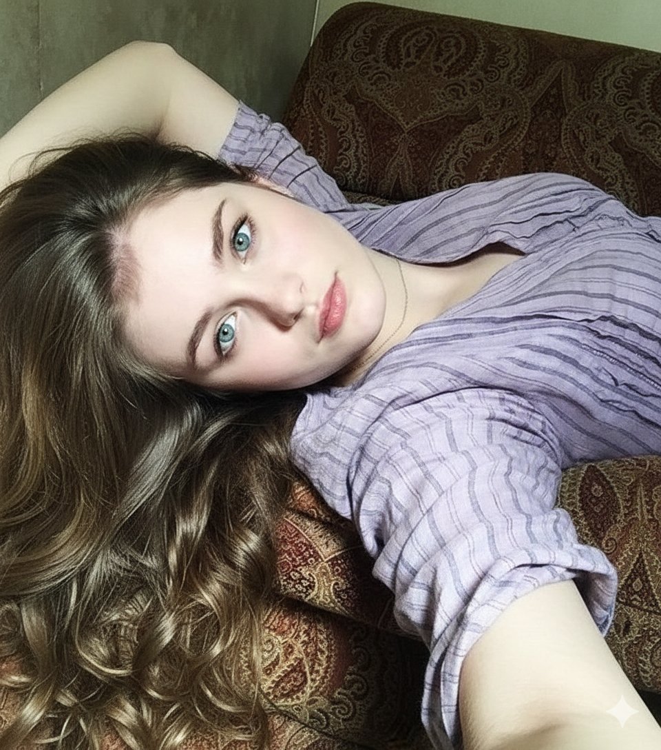 Cozy Sofa Selfie Portrait