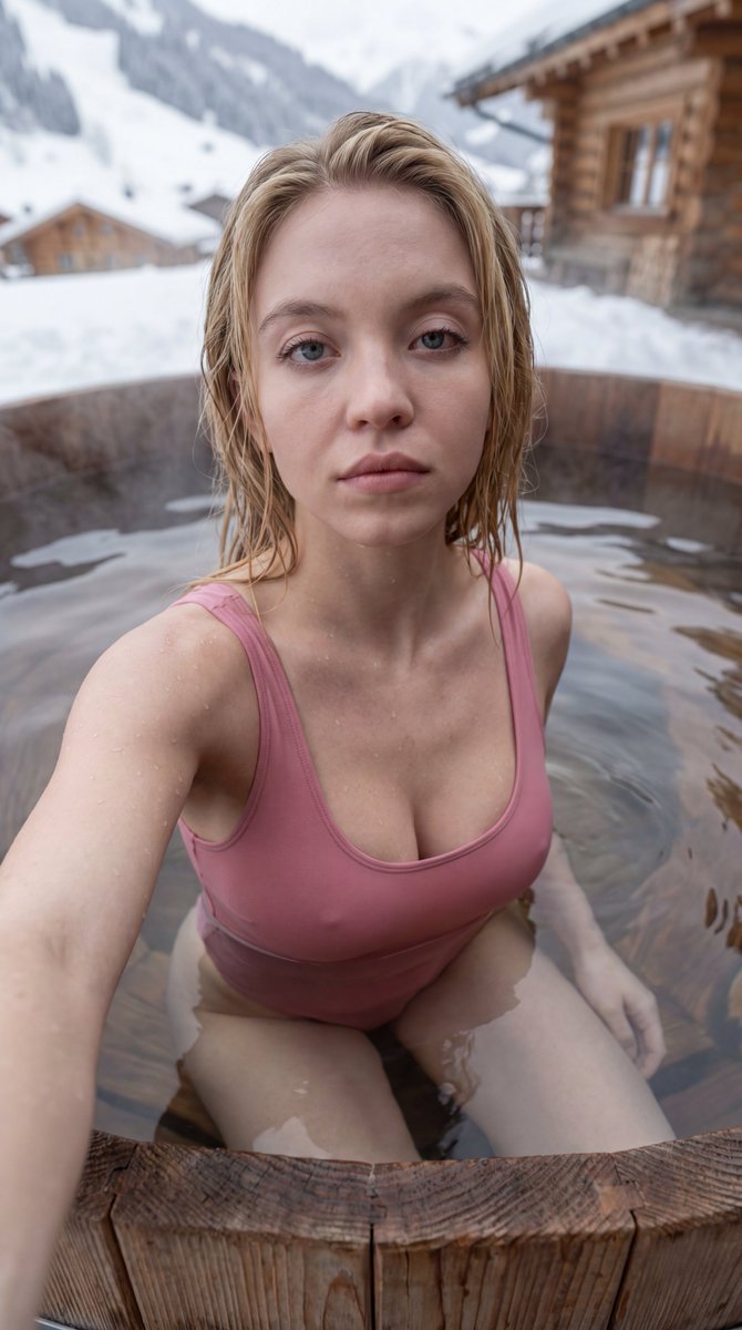 Megan Fox Alpine Hot Tub Selfie
