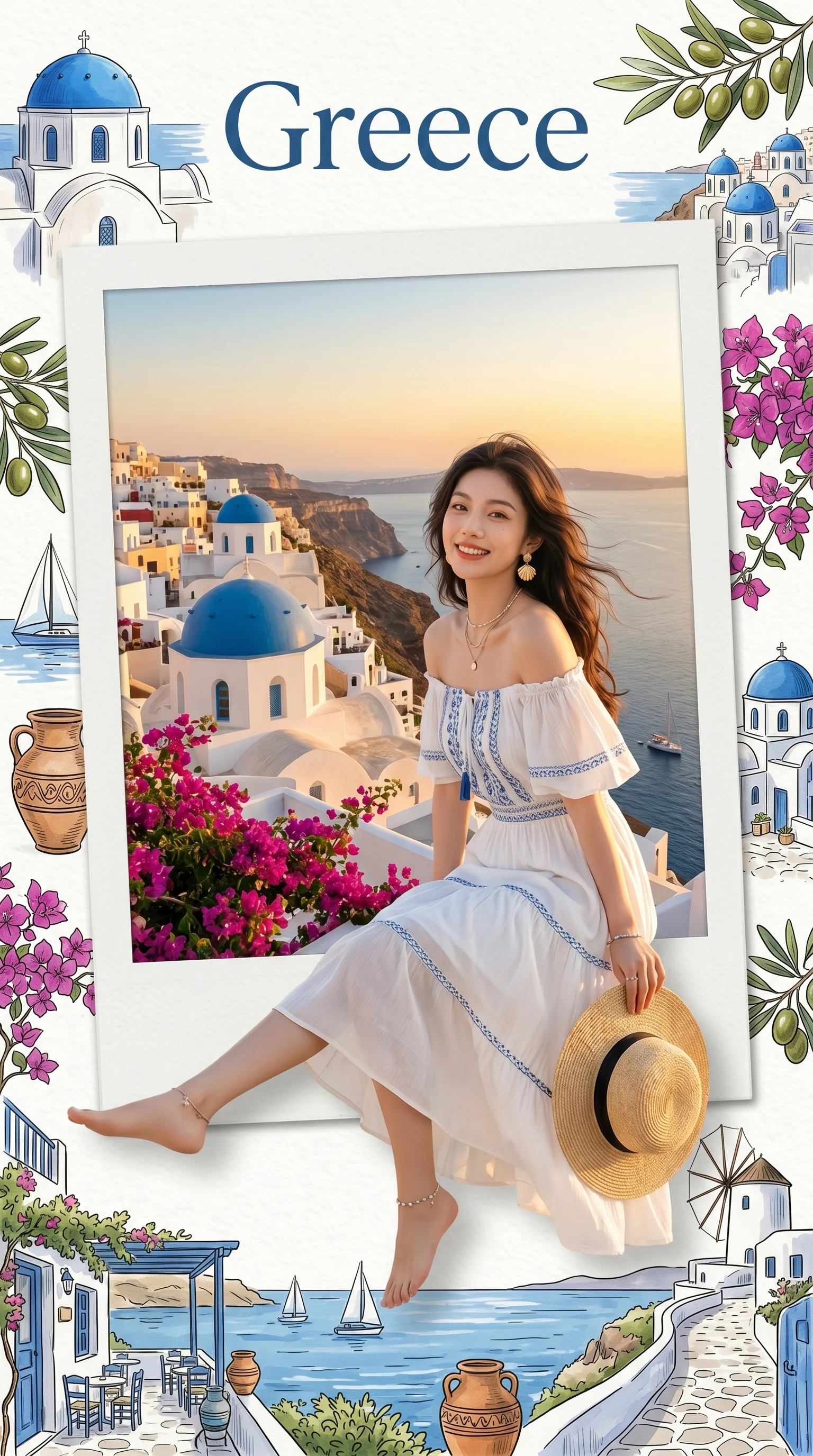 Greek Island Vacation Postcard