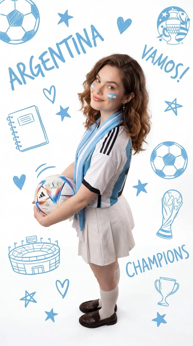 Argentina Fan World Cup Portrait