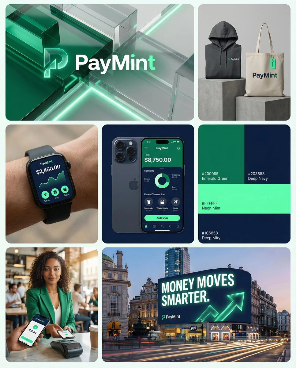 Fintech Brand Identity Campaign Board