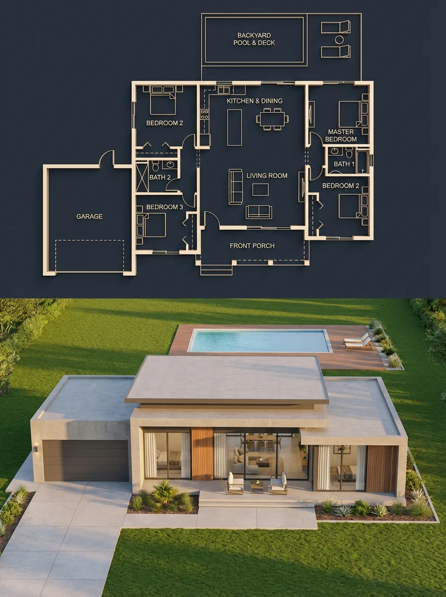 Blueprint To Reality House Render
