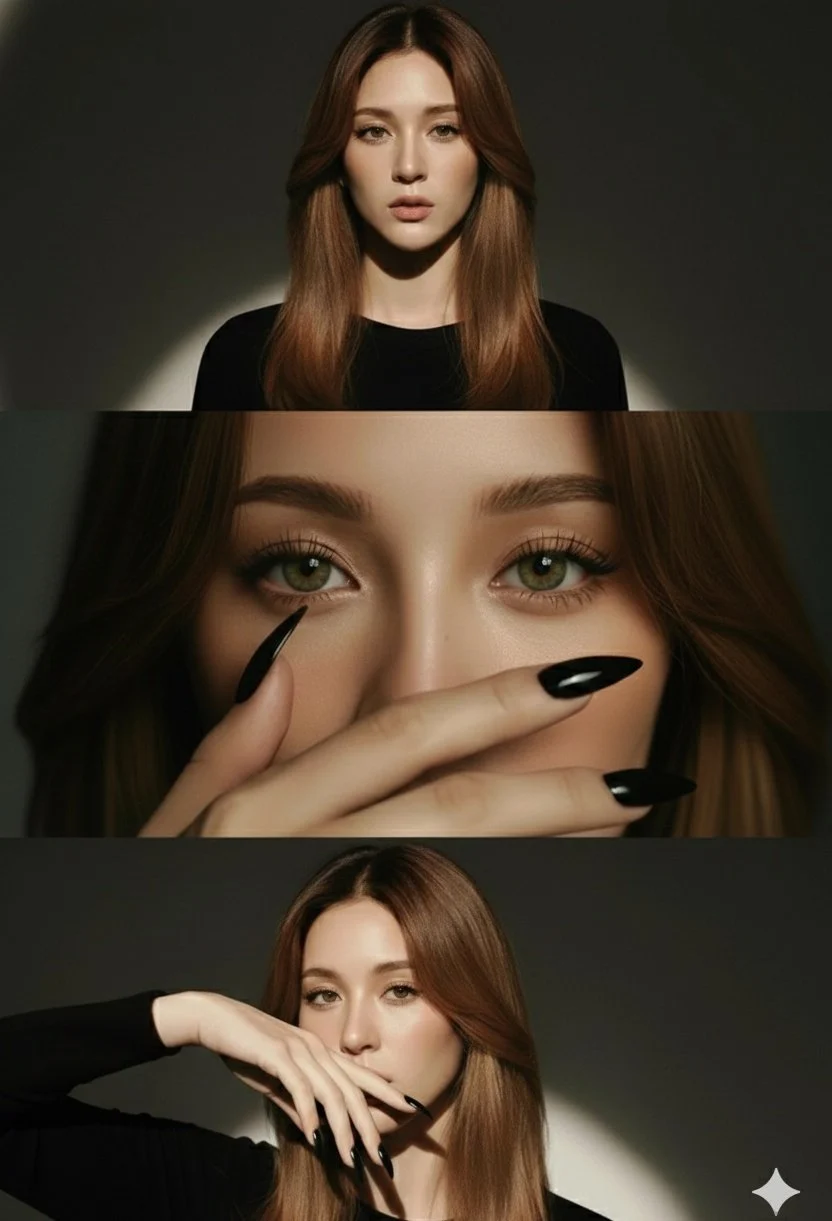 Luxury Fashion Editorial Triptych Portrait