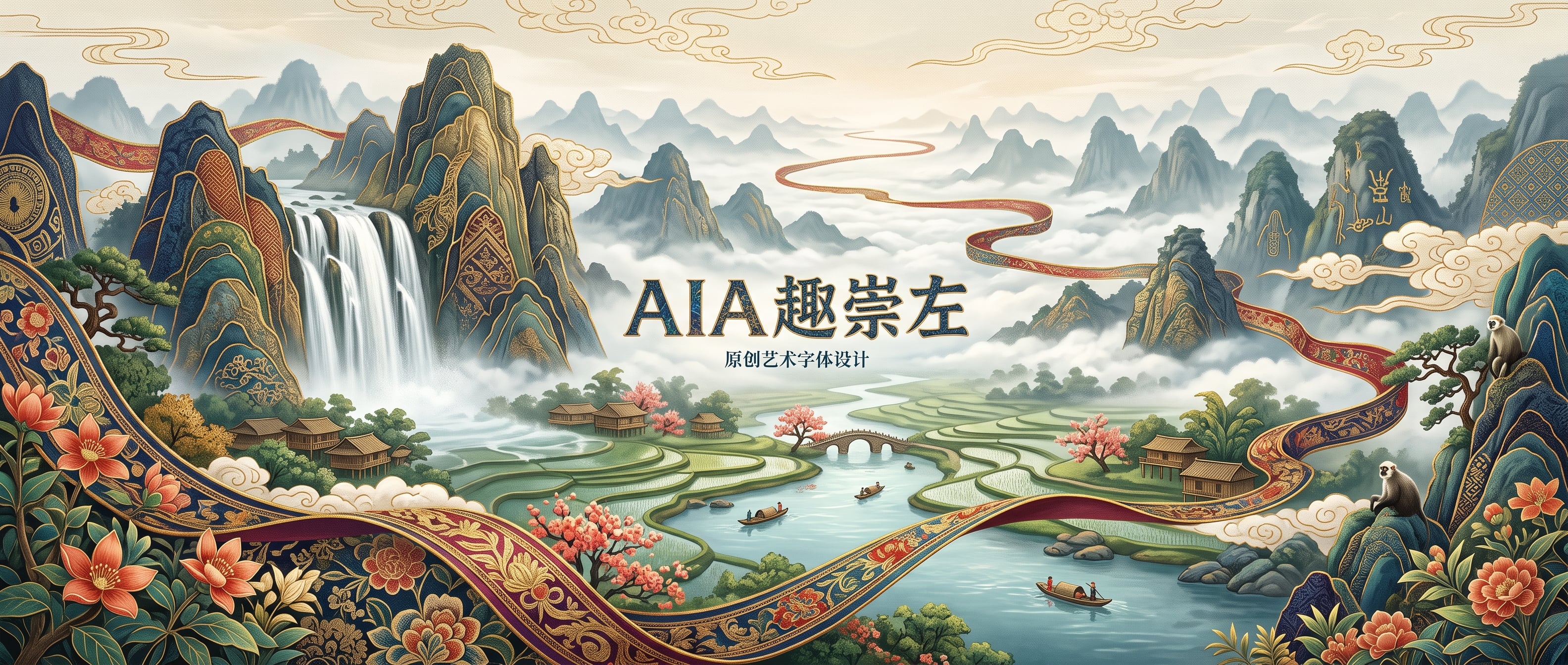 Zhuang Brocade Chongzuo Tourism Poster